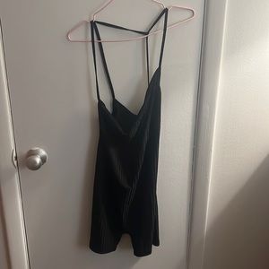 black romper, back visible